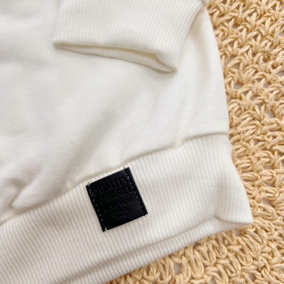 Conj. Casaco de Moletom com Laço Preto e Calça Legging Montaria - Off White